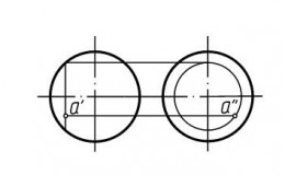 A点在圆球表面上，其正确的空间位置是（   ）。